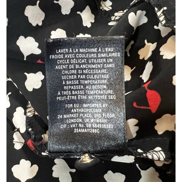 Anthropologie Maeve Odelia Black Floral Mini Dress Size Medium Sunglasses Pocket - Picture 15 of 15